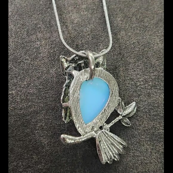 Opalite Crystal Owl Necklace - Picture 2 of 2